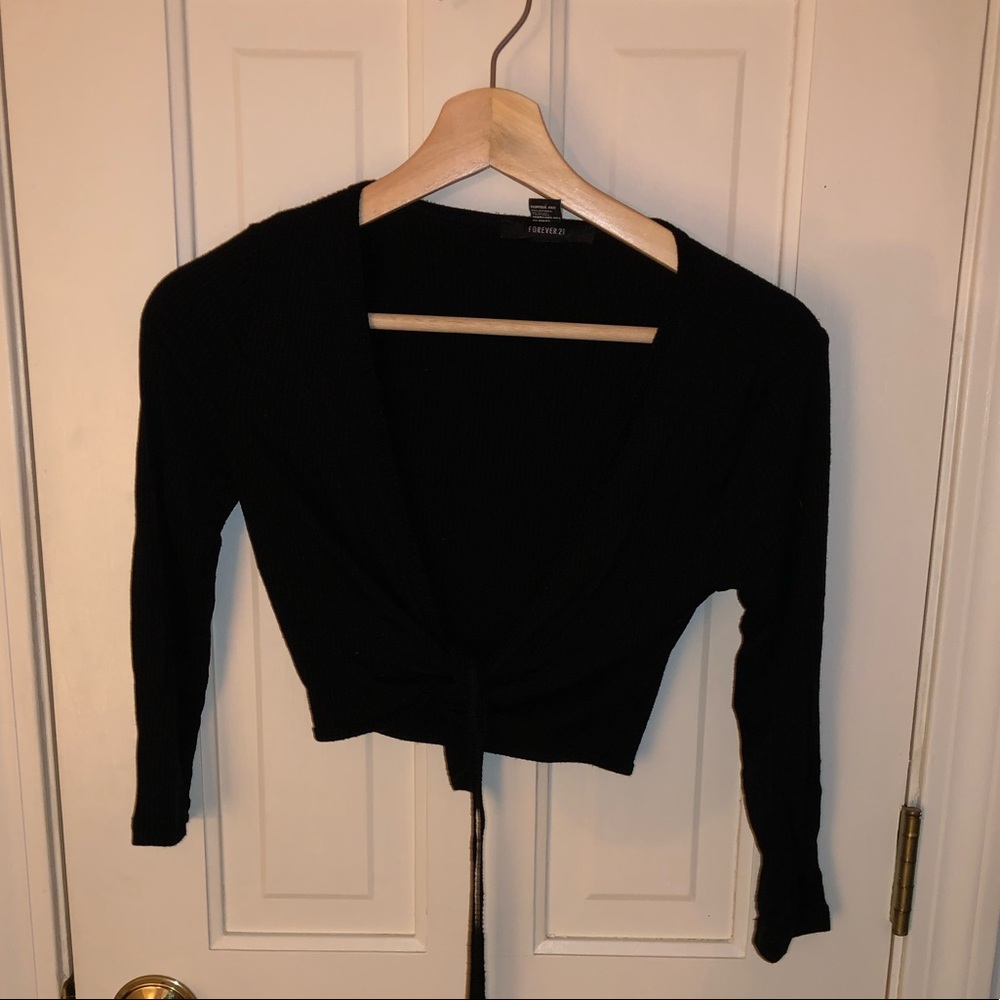 Black Forever 21 wrap shirt
